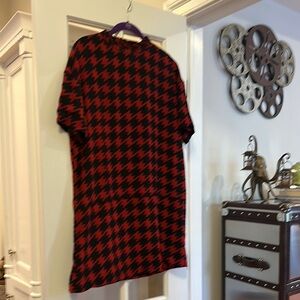 Coach Red and Black Houndstooth Mini Dress